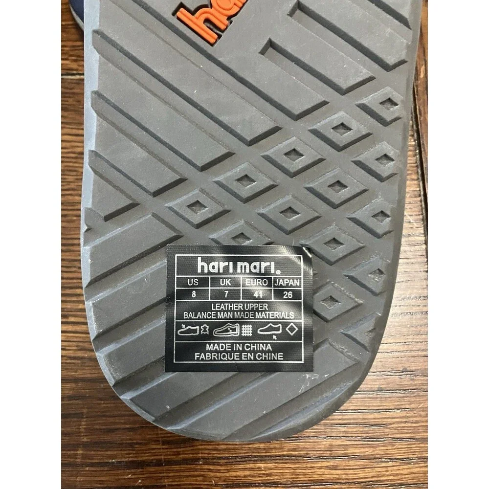 Hari Mari Men's Parks II Flip Flop Sandals Size 8 Navy / Gray NWT